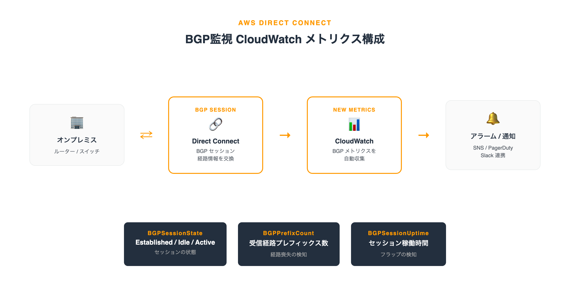 BGP監視 CloudWatch メトリクス構成